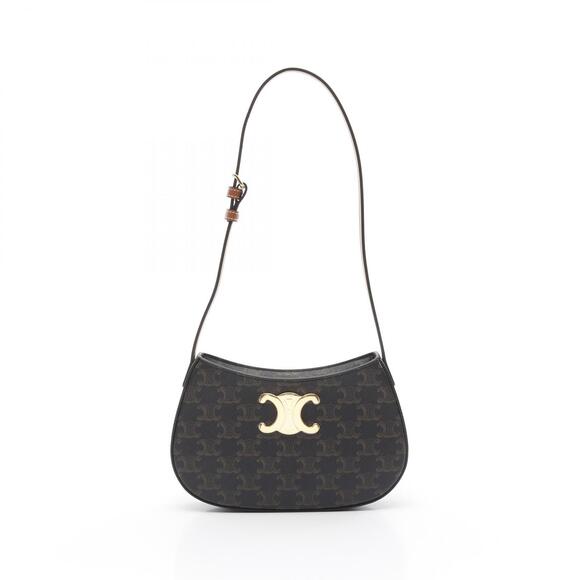 Celine TILLY Triomphe Shoulder Bag canvas leather brown - Picture 1 of 5